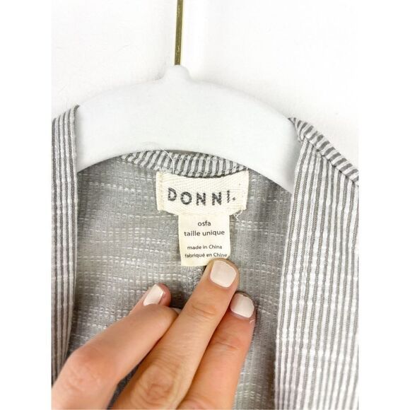 Donni Women's Gray Beige Long‎ Sleeve Cardigan Open Front Casual Lightweight OS - Picture 3 of 9